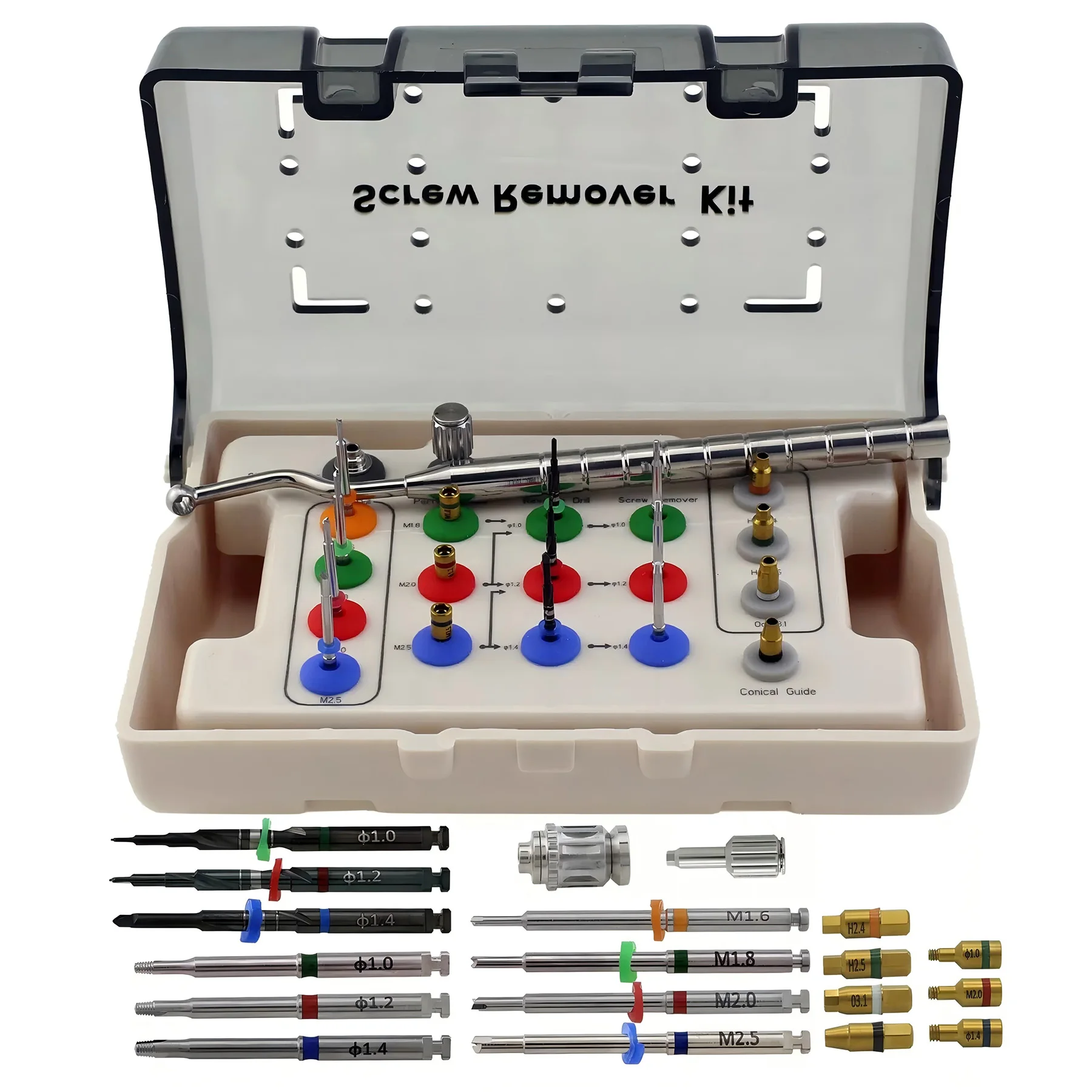 

Implant Broken Screw Removal Surgical Kit NeoBiotech Remover Claw Reverse Drill