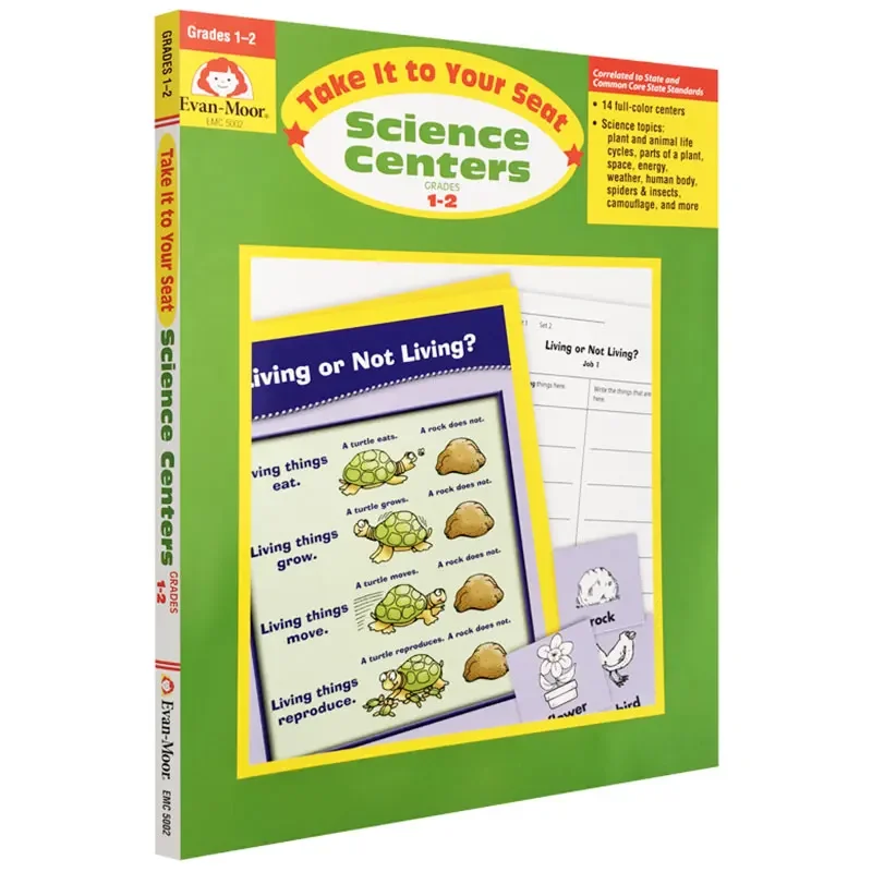 Evan-Moor Take It to Your Seat Science Centers, Grades 1-2 Workbook,aged 5 6 7 8, English book 9781557999610