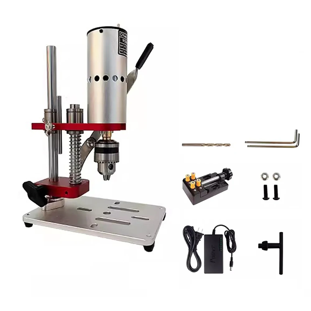 

Mini High Precision Drill Micro Desktop Drilling Machine Variable Speed DC Metal Jade Grinding Drill with 0.6-6MM B10 Chuck