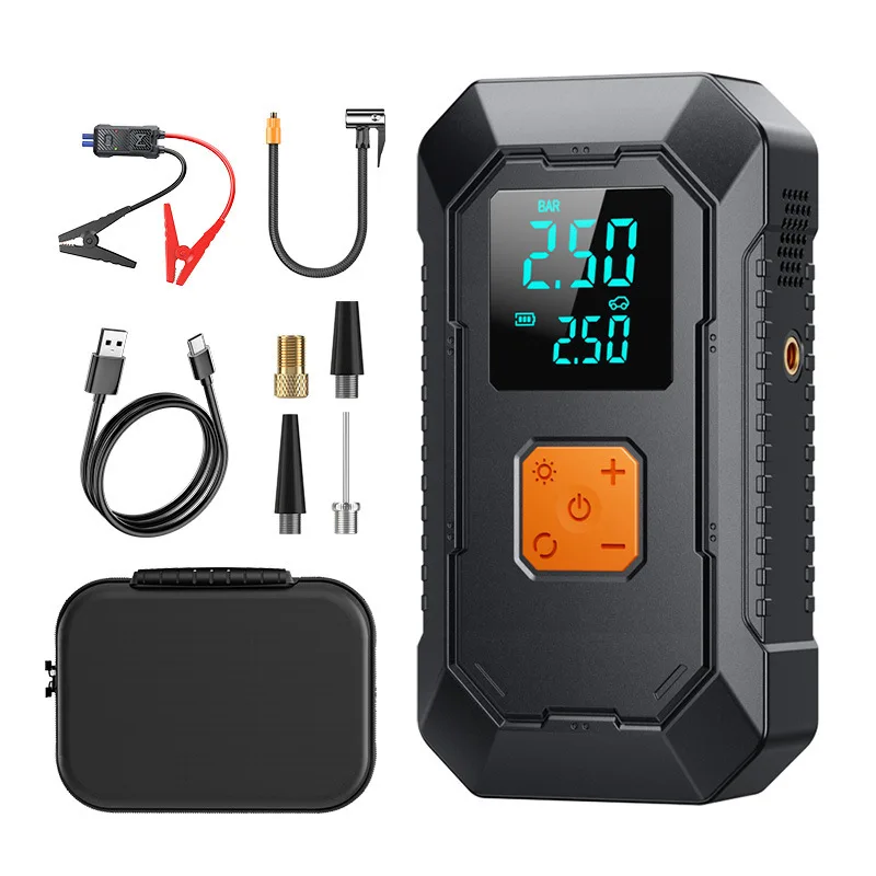 10000mAh Car Emergency Start Power Supply Air Pump Integrated Machine for 4-in-1 Car Battery Starter and Car Tire Inflator Pump