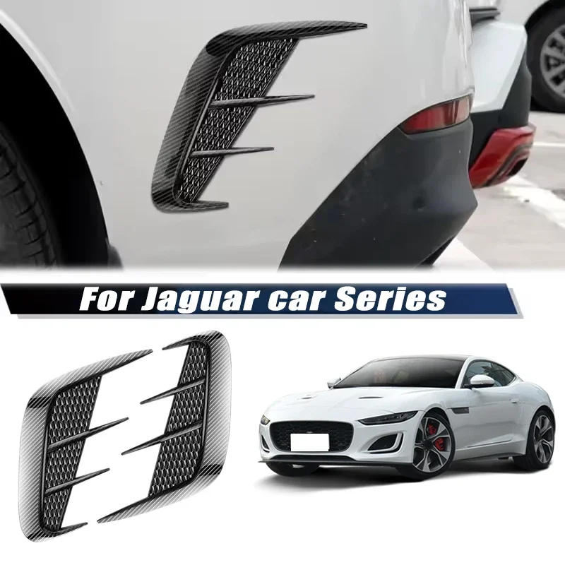 Carbon Fiber Car Fender Trim Car Sticker Shark Gills Simulation Side Intake Body Sticker Accessories For Jaguar Car Series