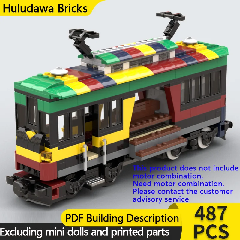 

City Car Model MOC Building Bricks Railway Colourful Tramway Modular Technology Children Holiday Gifts Assemble Toys Suit