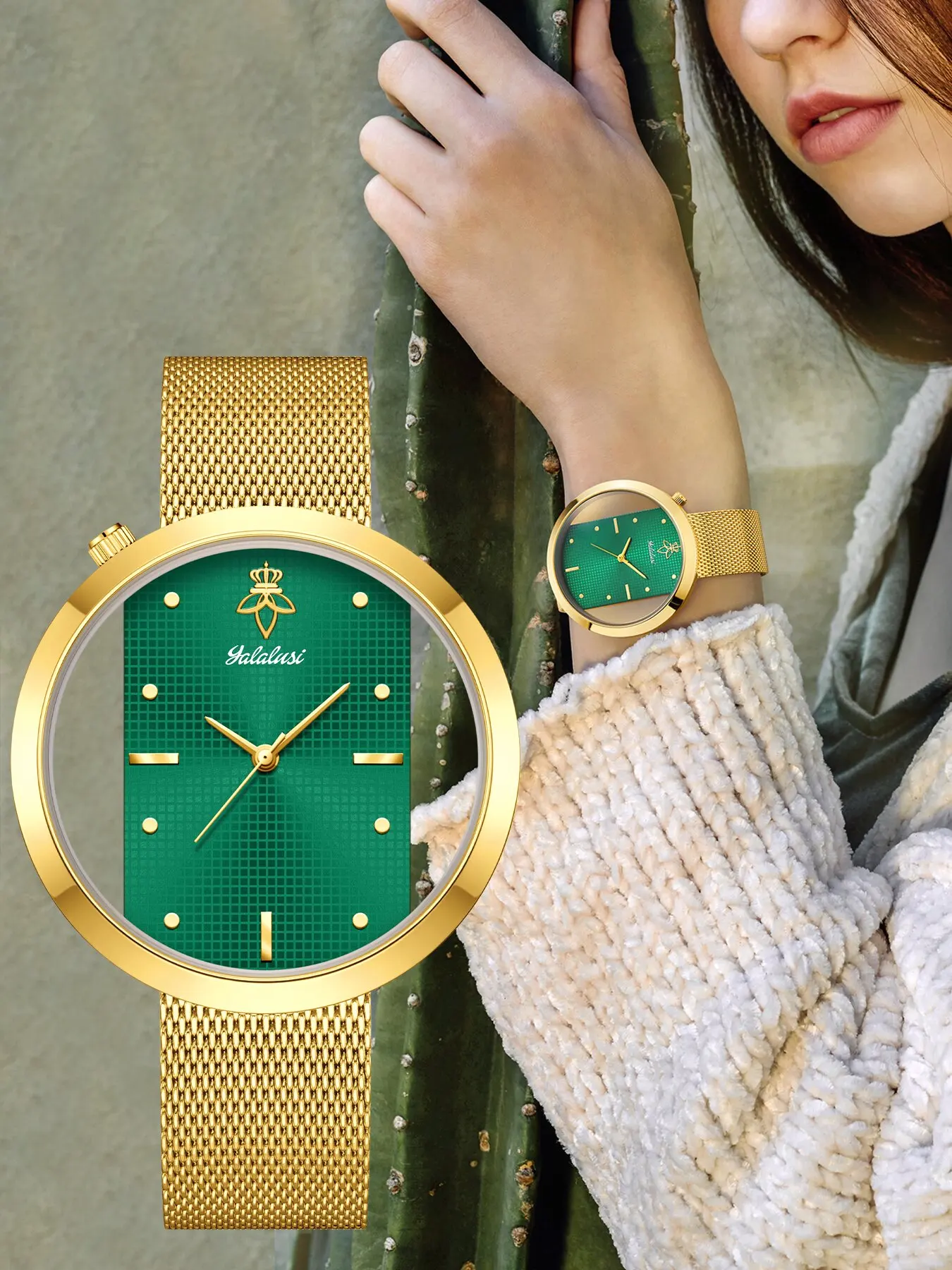 YaLaLuSi Vintage-Style Ladies’ Watch with Openwork Bezel and Mesh Strap – a Perfect Gift Reloj