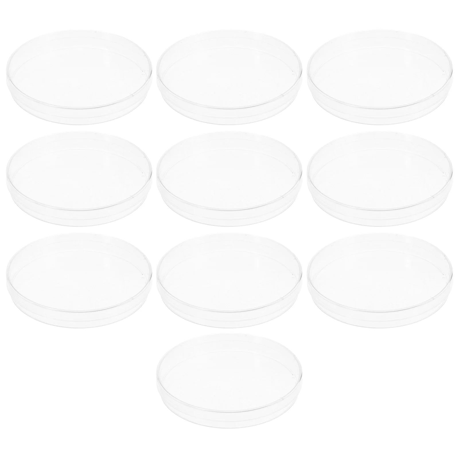 10 Pcs Square Petri Dish Dishes Chemistry Culture Plates Tray Round Holder Agar