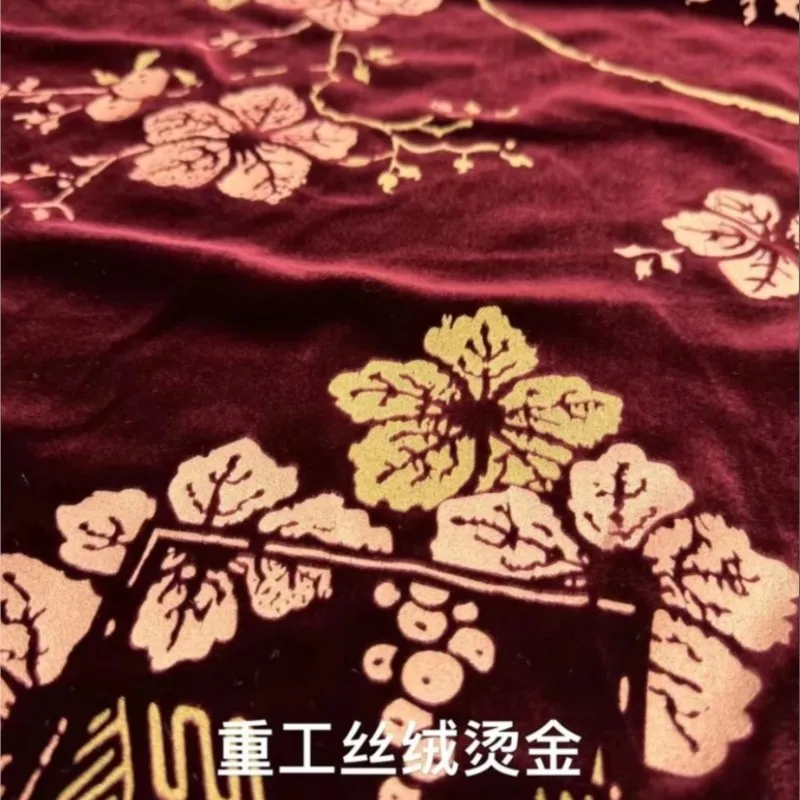 고정밀 헤비 듀티 금박 실크 벨벳 원단 중국식 탑 코튼 패딩 베이스