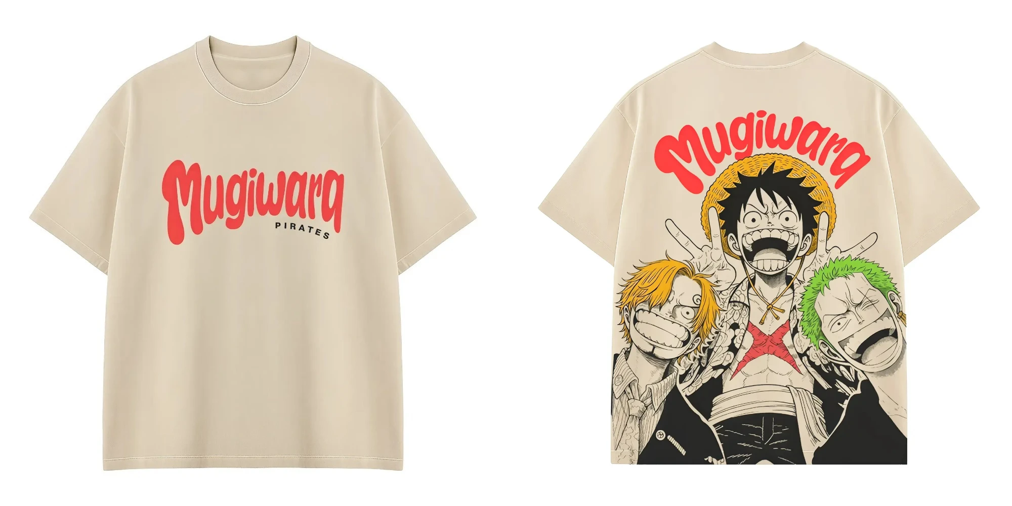 One Piece Mugiwara Trio Print T-Shirt, Luffy Zoro Sanji Anime T-Shirt, schnell trocknendes, atmungsaktives Oberteil für Männer, Frauen, Kinder – Detail 4