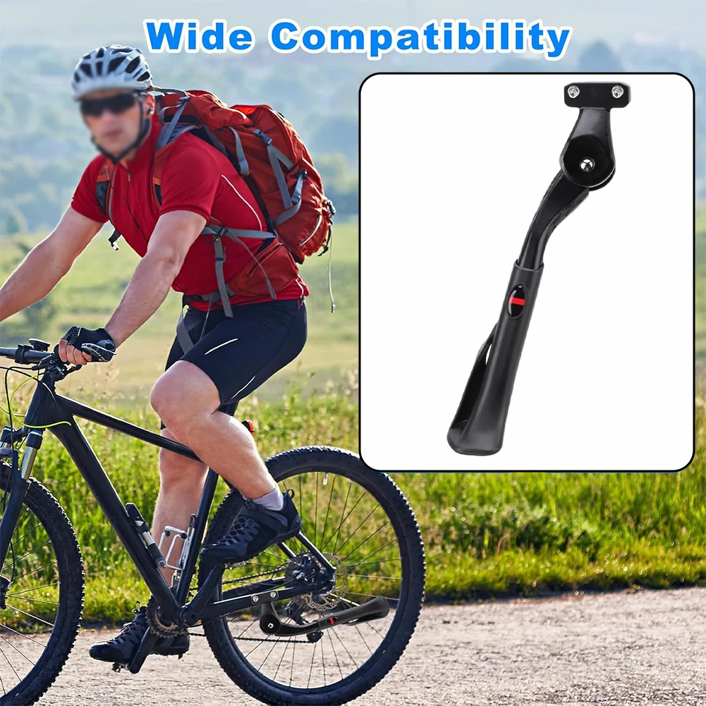 Adjustable Aluminum Bike Kickstand with Wide Base for Stable Support Fits For Mountain and Electric Bikes 24 to 29 Inch Wheels
