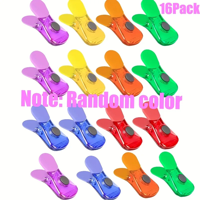 12/18pcs Magnetic Food Bag Sealing Clips, Multicolor Plastic Fridge Magnet Clips, Air‑Tight Sealer for Snack Chip Freezer Bags Kitchen Storage