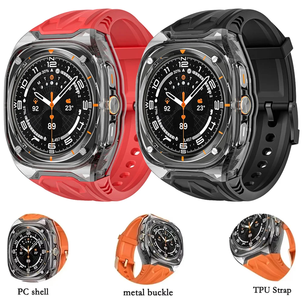 PC Case+TPU Strap For Samsung Galaxy Watch Ultra 2 1 47mm Integrated Modified Replace Sports Wristband Galaxy Watch Ultra 2025