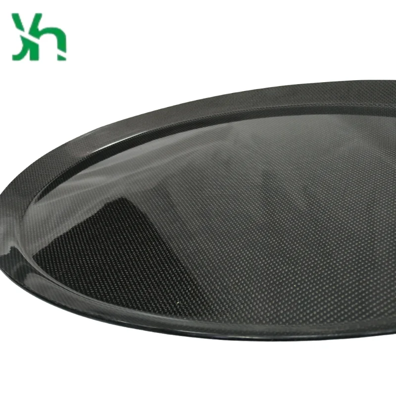 3Kカーボンファイバー丸型トレイ、ウェットカーボン平織り、軽量で耐久性のあるサービングプレート