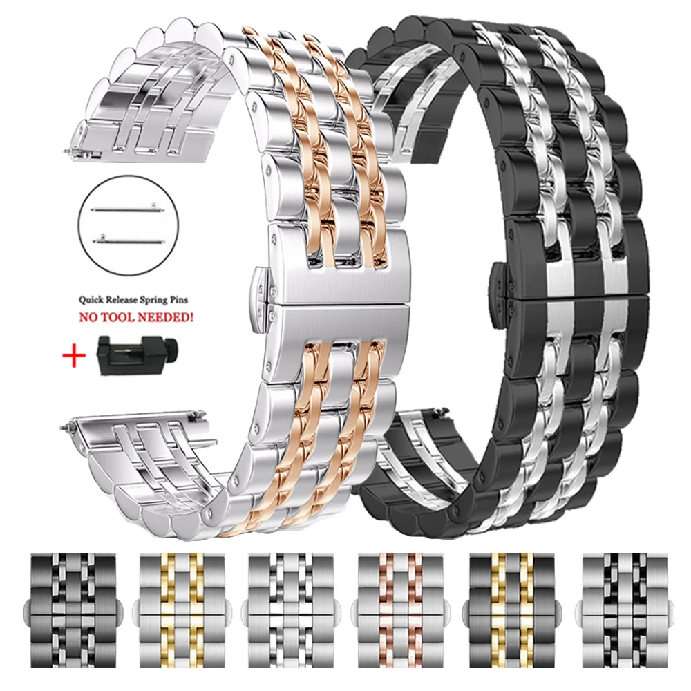 

20mm 22mm Metal Strap For Samsung Watch S3 Huawei GT 46mm Amazfit GTS Sports bracelet Band For Samsung Watch 3 42mm 46mm Correa