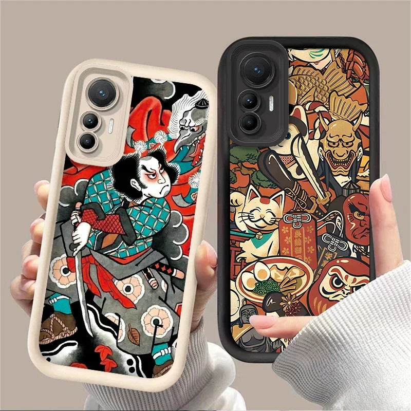 Case for Xiaomi 14T 13T 12T 11T 13 12 11 Lite 5G NE POCO X6 X5 F6 F5 F3 X4 GT X3 NFC M5S M6 Pro Ukiyo-e Ghost Samurai Sea Wave