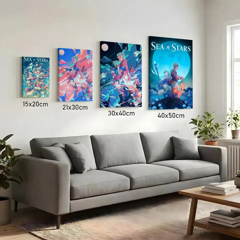 S-Sea of S-Stars Game Painting Calligraphy HD Canvas Print Poster Wall Art | Optional Frame | Modern Hallway Decor