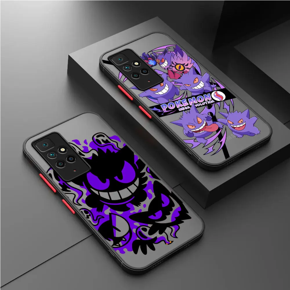 Case for Xiaomi Redmi Note 11 13 Pro 10 12 9S 12S 12C 9 8 K40 10C A1 Plus 8T 13C Matte Shell Phone Cover Pokemon Gengar Cool