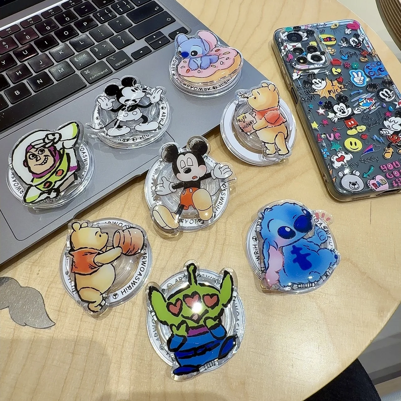 

Gift Cute 360° Rotation Gamer Desk Magnetic Phone Holder Foldable Lazy Stand Desktop Video Mount Cartoon For Mickey For Stitch