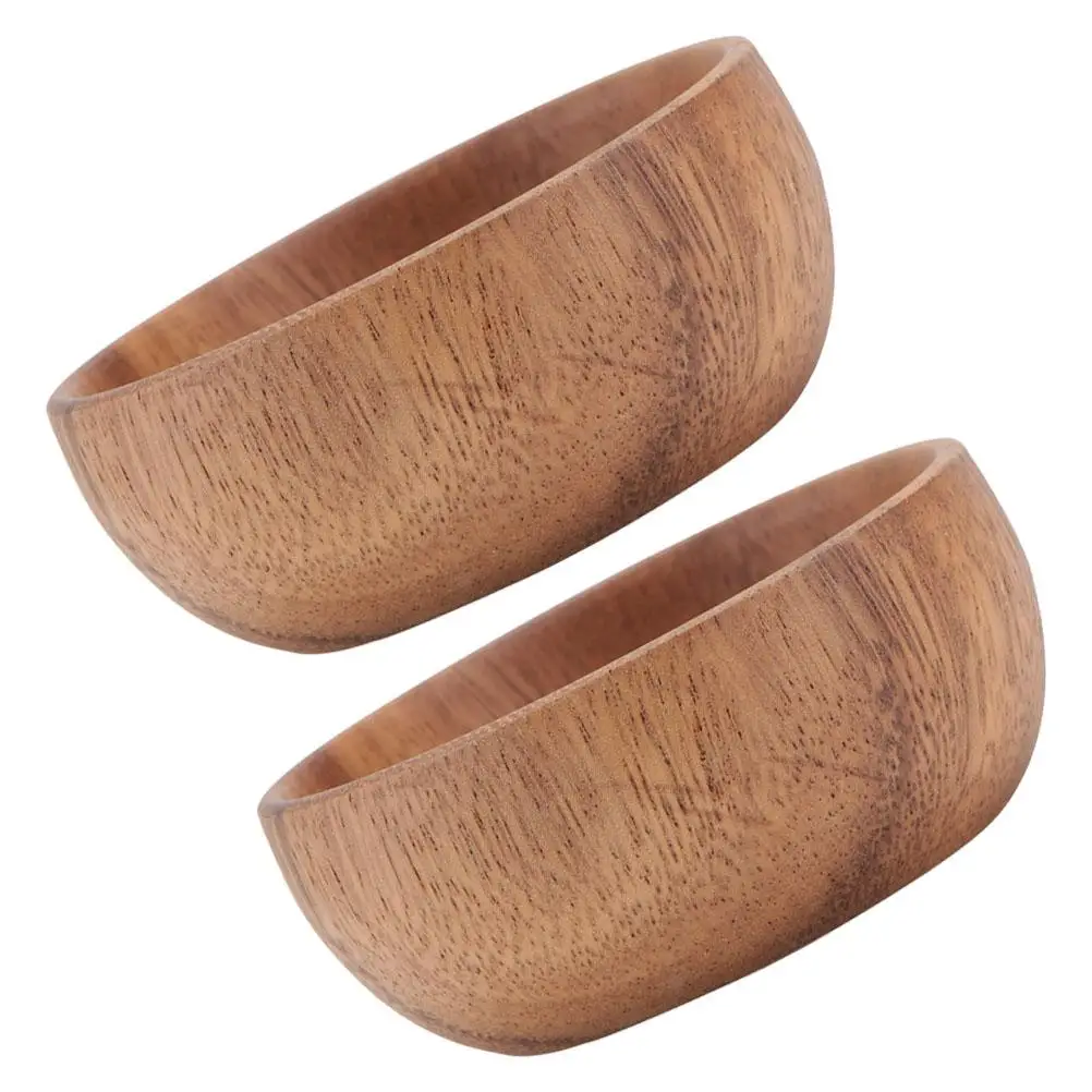 

2Pcs Wooden Plates Giant Salad Bowl Hand Polished Smooth Ideal Home Hotel Kitchens Easy Clean Kitchen Counter Decorative