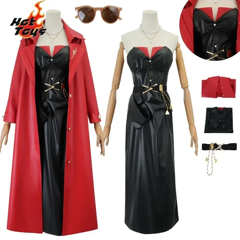 

FC6Identity V Cosplay Costume Marie Lawson New Skin Necklace Bloody Queen Full Set Suits Red Trench Coat Women Girls Hallow@FC8！