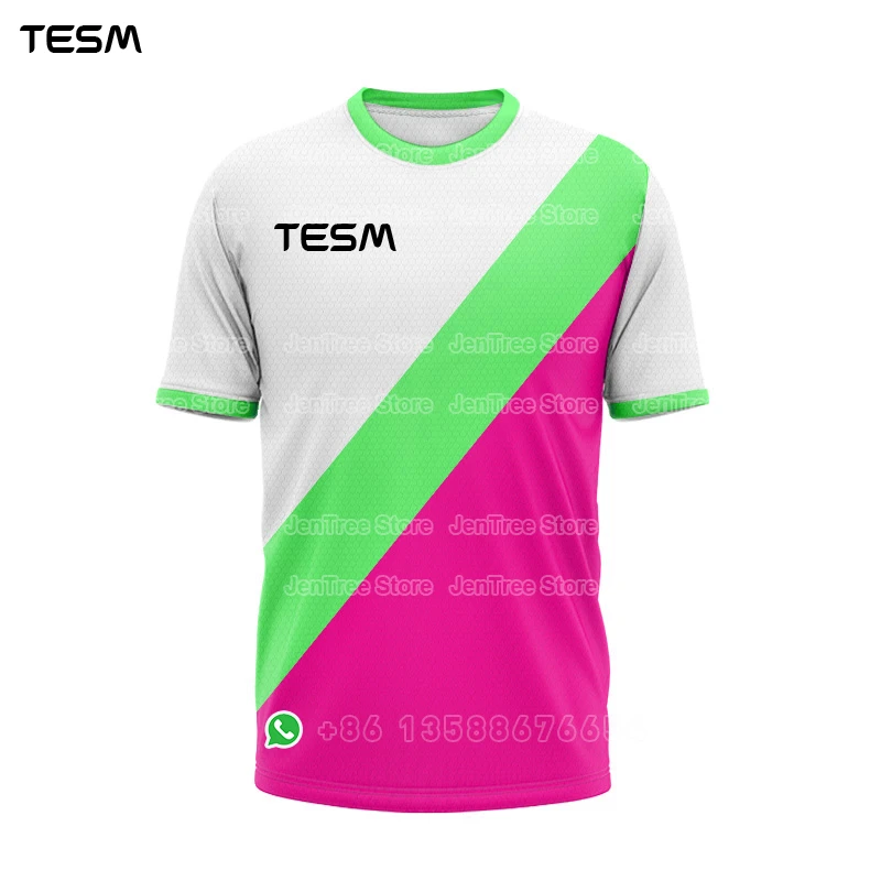 TESM الرجال ريترو جيرسي تي شيرت المرأة سترة رياضية علوية الأطفال عادية قصيرة الأكمام تي شيرت عالية الوضوح الطباعة تنفس قميص #2