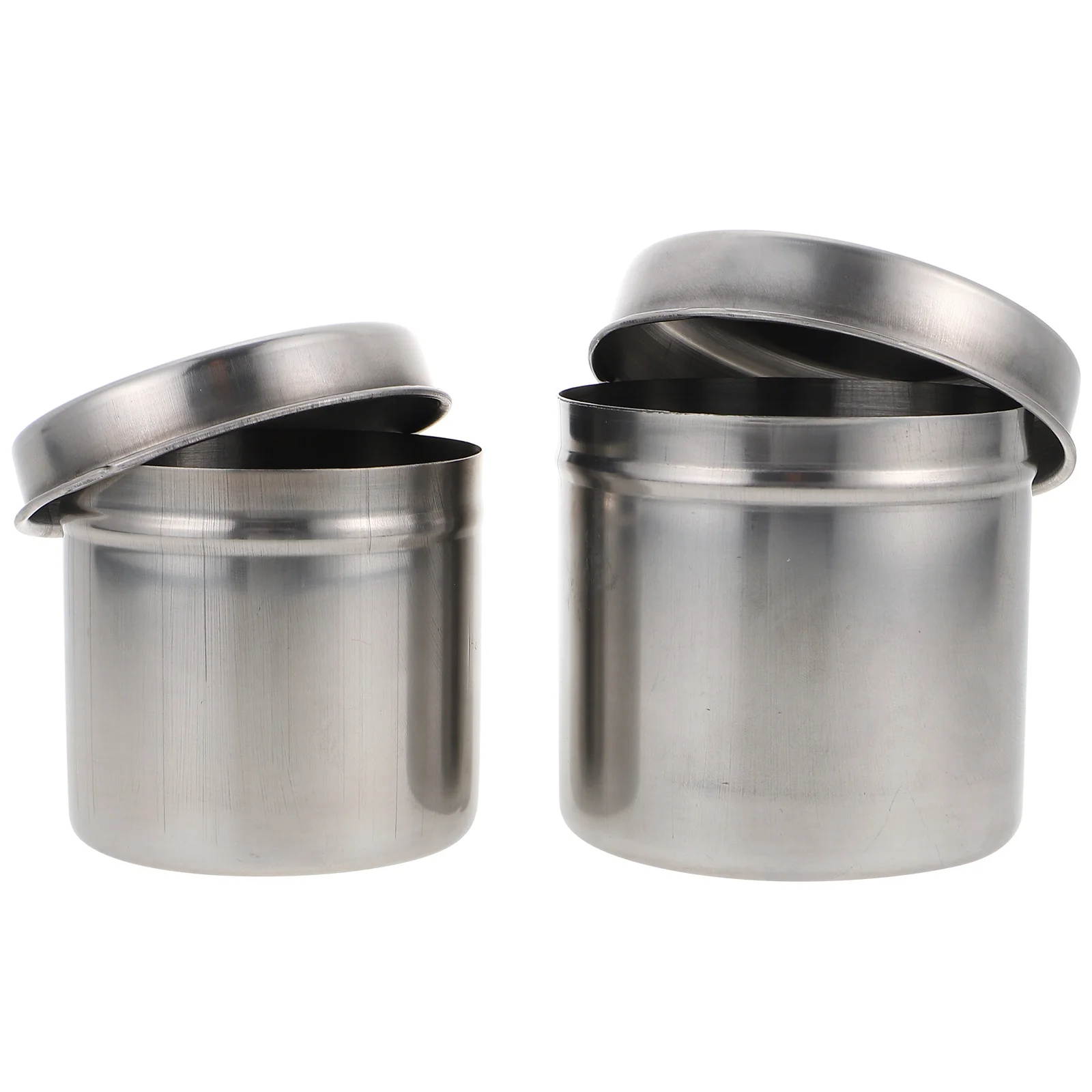 

2Pcs Stainless Steel Cotton Ball Disinfection Boxes Practical Medical Storage Beauty Organizer Jars Boxes with Lid