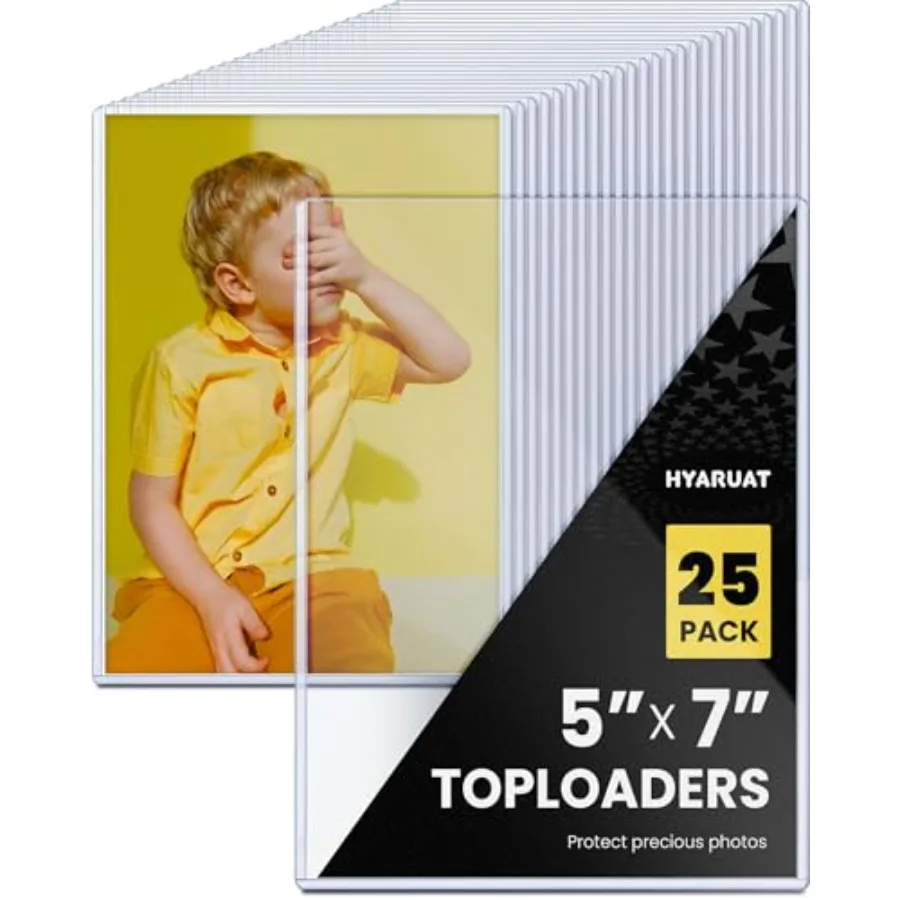 5x7 Toploader Clear Rigid Photo Protectors for Your Precious Memories Durable Hard Plastic Sleeves 25 Pack