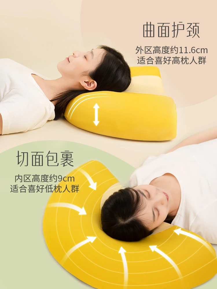 Memory cotton slow rebound pillow with high and low neck protection pillow core for students, dormitories, and household use