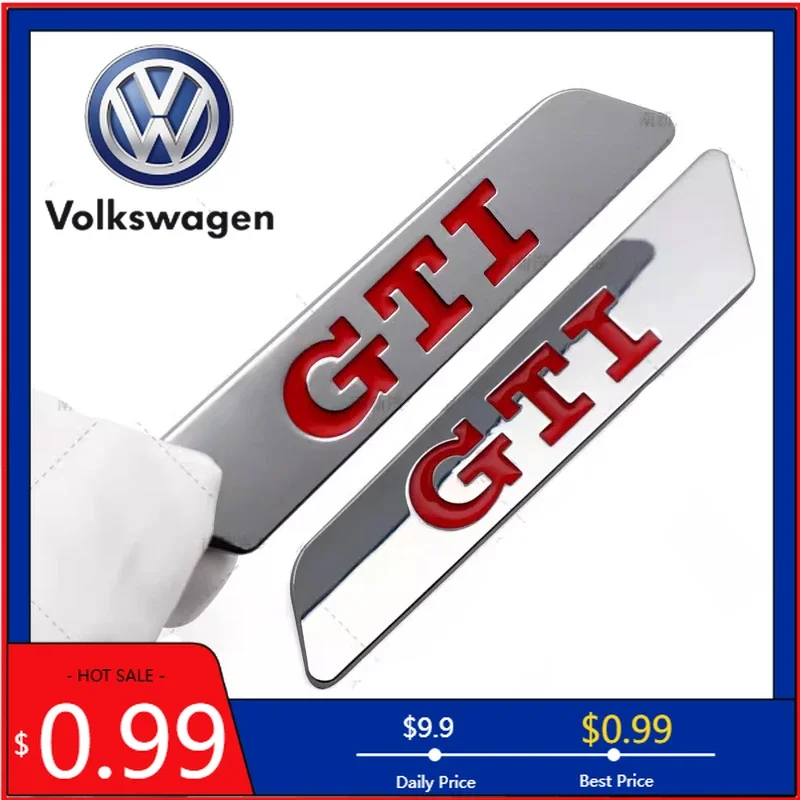 

Наклейка-эмблема на бампер/крыло автомобиля VW 2026 Hot для Volkswagen VW GTI MK5 Passat Polo Golf 3 Jetta Tiguan Beetle Touran, металлическая, боковая