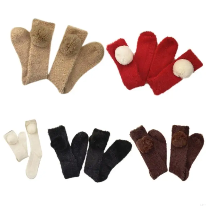 Y3ne Women Winter Warm Furry Calfs Calzini Big Plush Bash Reste Fuzzy Stockings