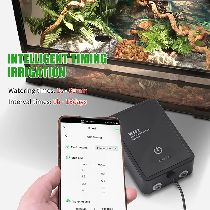 

Wifi Smart Humidifier Timer Rainforest Tank Timing Spray System Atomization Set Reptile / Rainforest Spray Sprinkler Controller