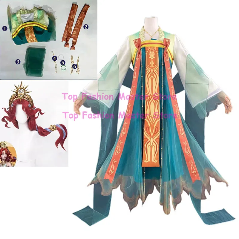 

Identity Ⅴ Cosplay Grace Naiad Yao Cai Costume Halloween Carnival Chinese Style Gorgeous Hanfu Dress Props and Accessories Set