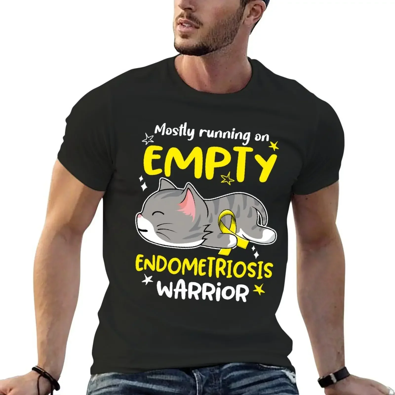 

Endometriosis Awareness, Mostly Running on Endometriosis Warrior T-Shirt Aesthetic clothing anime stuff tshirts for men