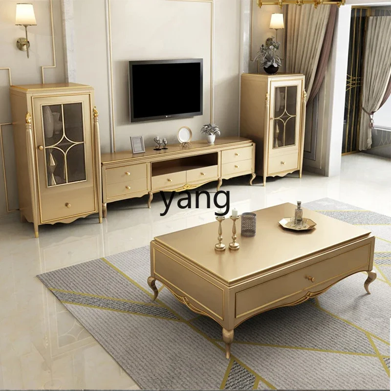 LH light luxury coffee table TV cabinet combination all solid wood ebony European long table
