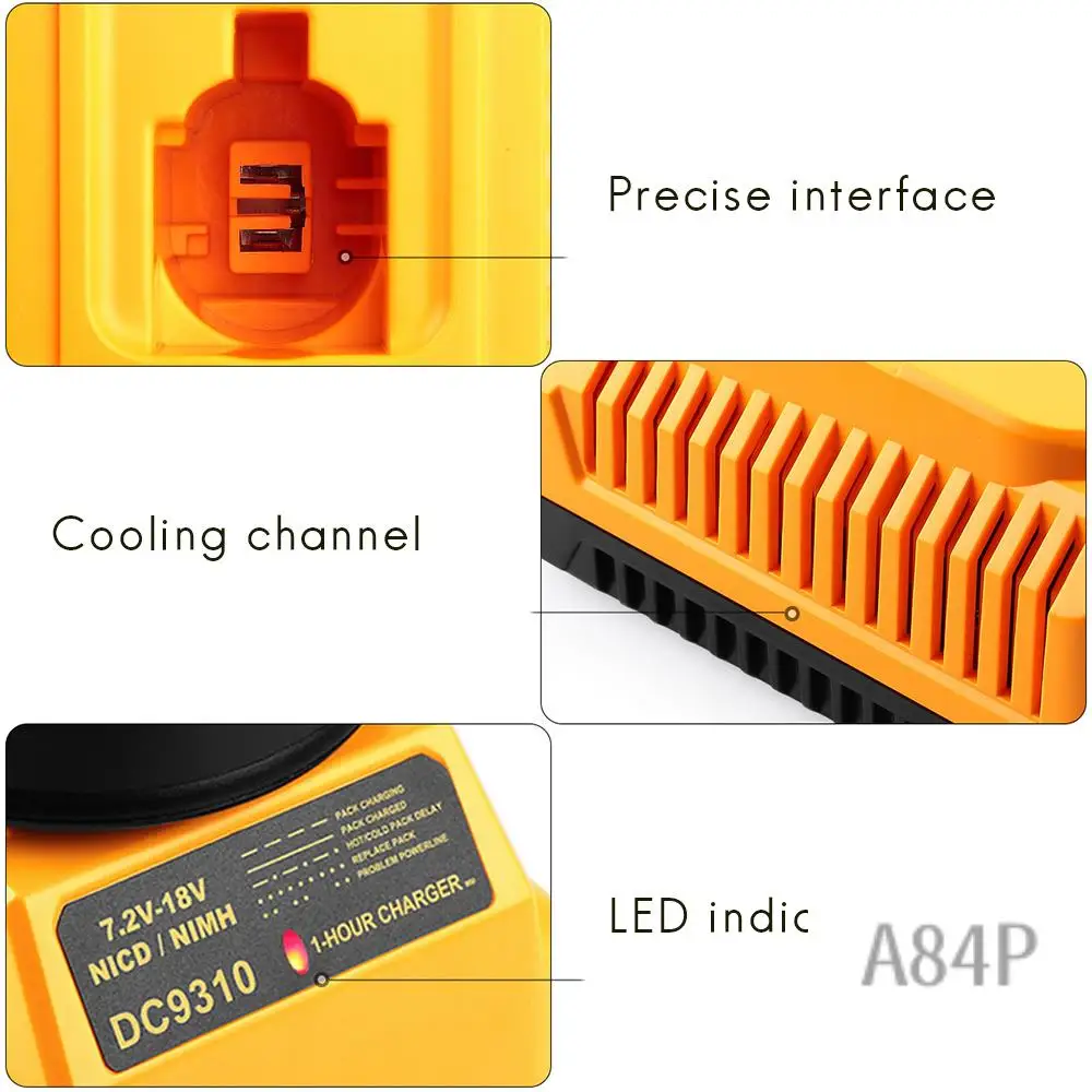 

DC9310 Nickel Battery Charger For Dewolt 7.2V 9.6V 12V 14.4V 18V NI-CD NI-HM Battery DC9319 DE9315