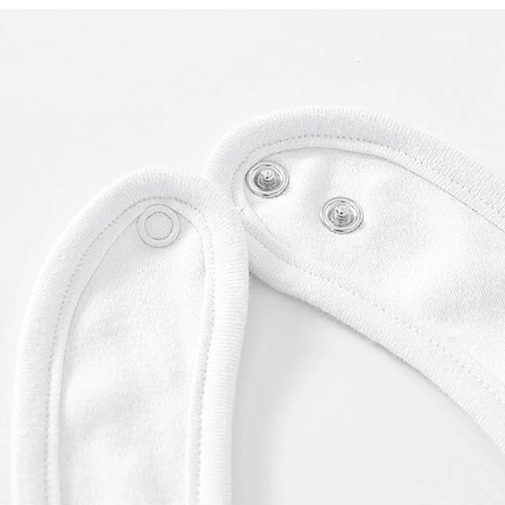 

5Pcs Infant Newborn Drool Bibs Pure Cotton Saliva Towels Adjustable Snaps Double Layer Baby Bandana Bib White Saliva Towels