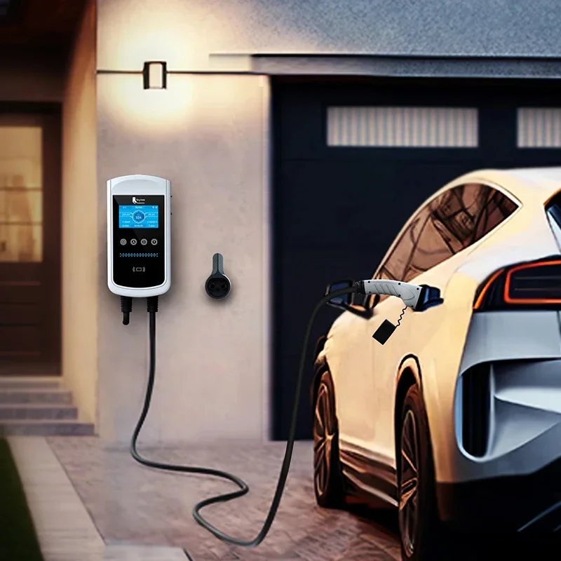 Feyree Type2 EV chargeur 32A 7.6KW Station de charge chargeur de voiture 11KW 22KW 3 phases EVSE Wallbox 4.3 pouces écran contrôle intelligent par application