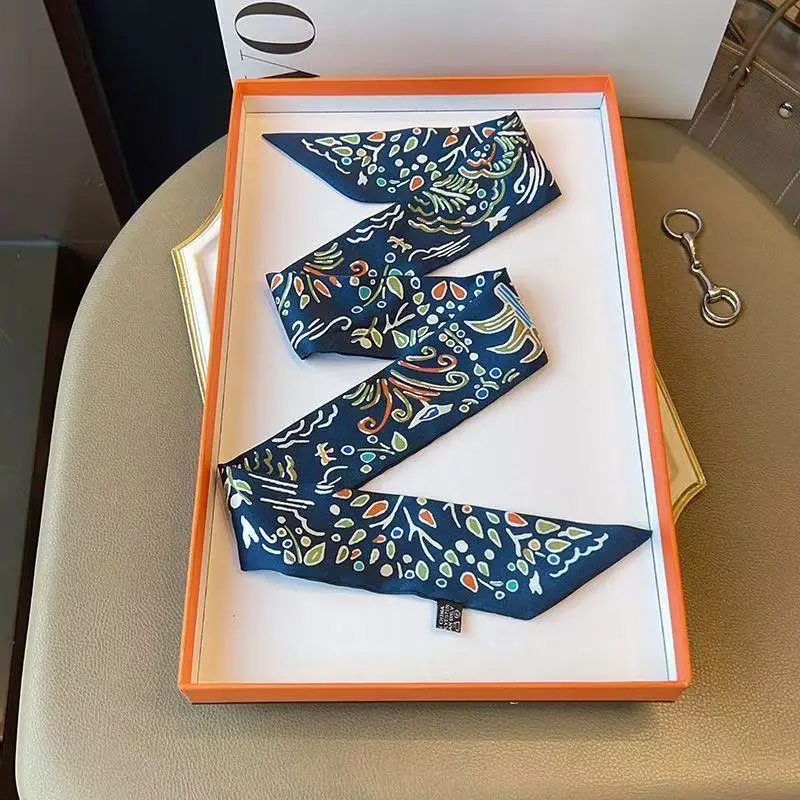 Versatile multifunzionale delle donne twill nastro cravatta borsa manico nastro fascia vendita calda piccola sciarpa sciarpa di seta 5 * 90 cm