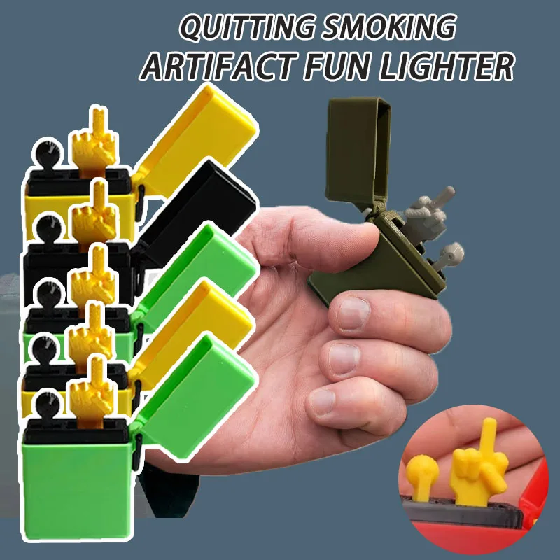 funny cigarette lighter plug 1-10PCS Funny 3D Printed Middle Finger Lighter Model Perfect Prank Present  for Adults Quit Smoking Buddy Gag Gift