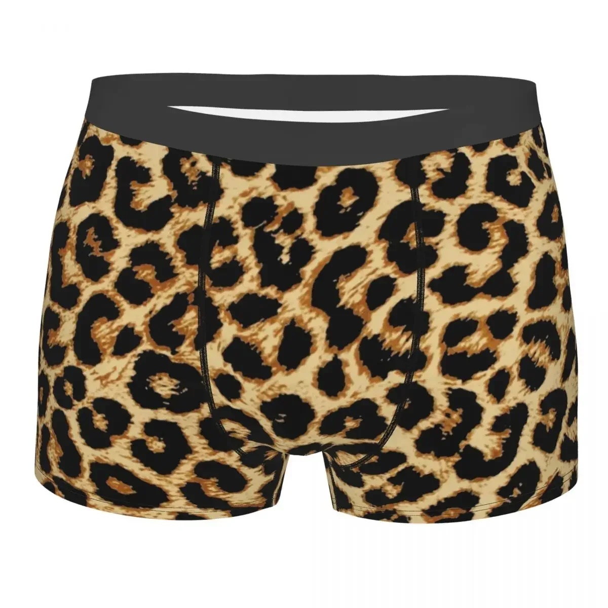 Custom Leopard Pattern Underwear Men Breathbale Tropical Wild Animal Boxer Briefs Shorts Panties Soft Underpants For Male