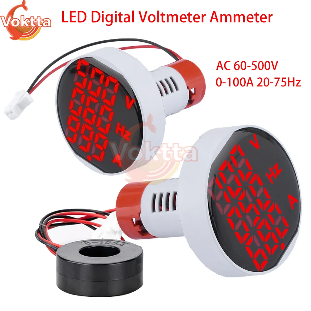 Voltímetro Digital Amperímetro Voltage Tester em hz Medidor de Freqüência Mini Tensão Atual Detector ac 60 v 500v 0100a