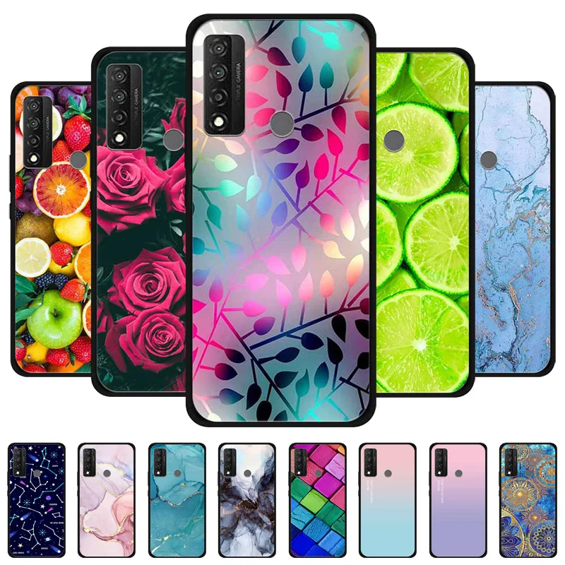 Para TCL 20S funda 20L suave TPU mármol fundas de teléfono de silicona para TCL 20 R 5G/20 SE/20L Plus cubiertas negras 20R 20SE 20 S 20L + Cool