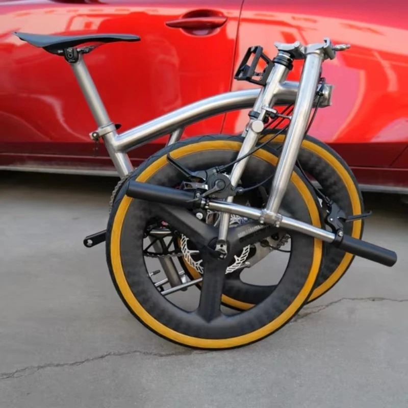 20 inch Full Titanium Trifold  Bike with Disc Brake and carbon wheelset, 11speed