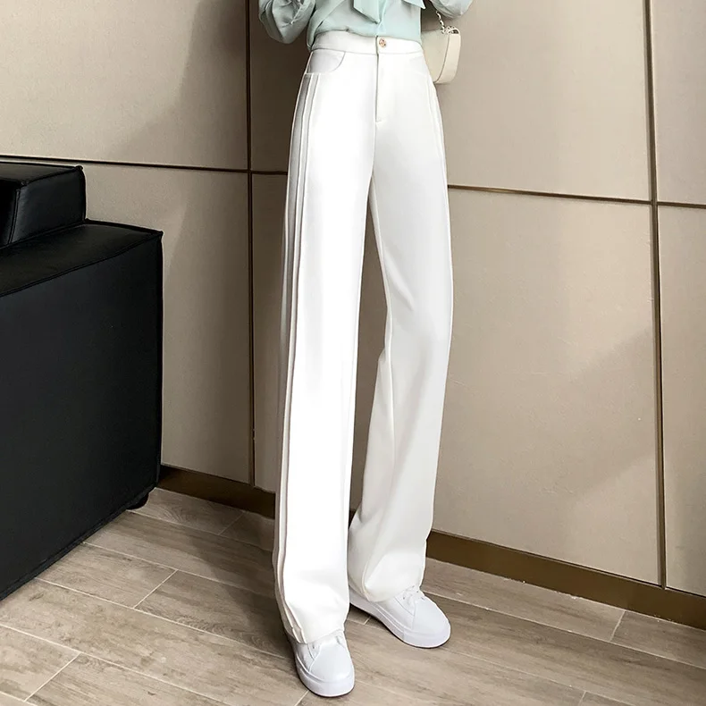 Pink Design Feel Wide Leg Pants Women's 2023 Spring New High Waist Drop Feel Pants Spring And Autumn Drag Floor Straight Pants