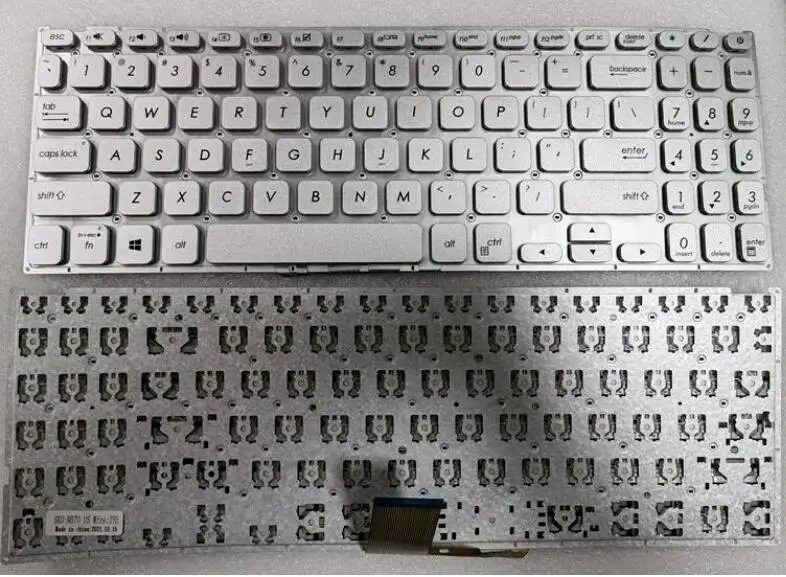 US Silver keyboard for Asus Vivobook X512 X512FA X512DA X512UA X512UB F512 F512D F512DA F512F F512FA F512U NO Backlit