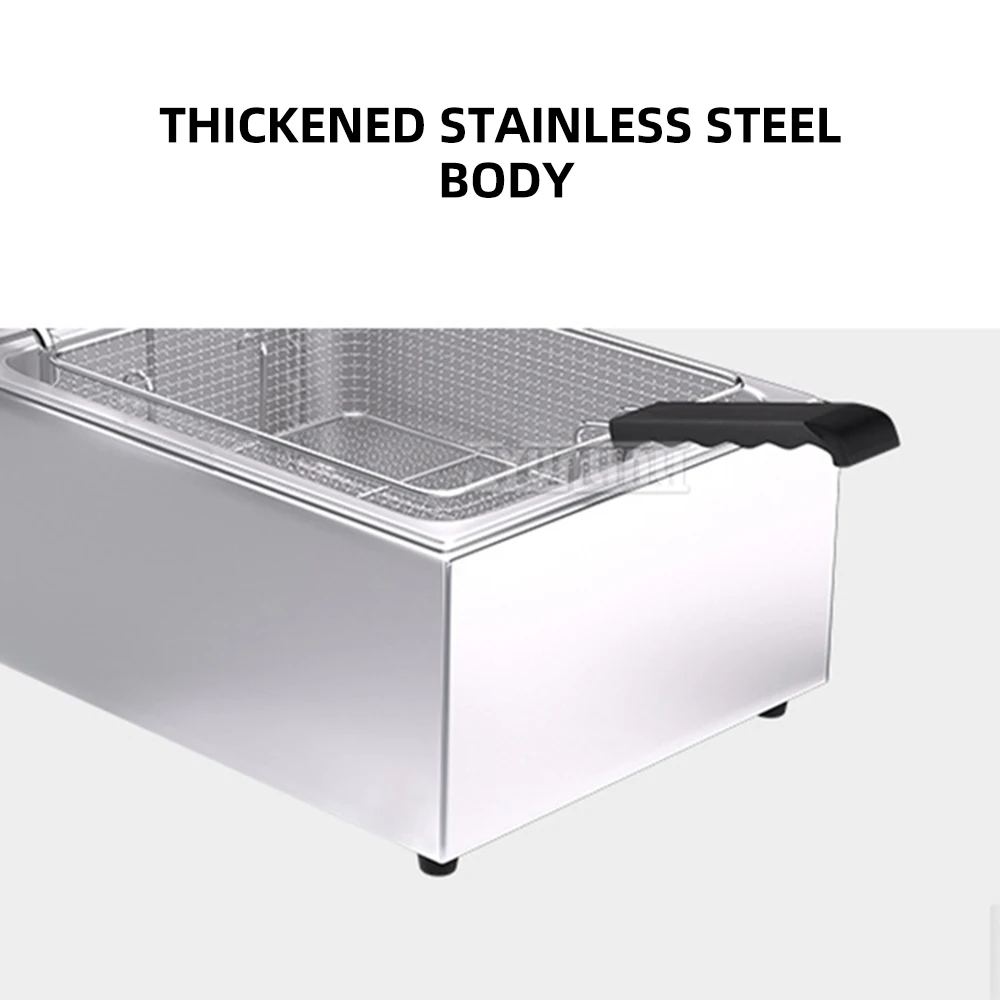 

Двухцилиндровая фритюрница на 20 л, коммерческое оборудование для шампуров для картофеля фри с контролем температуры синхронизации