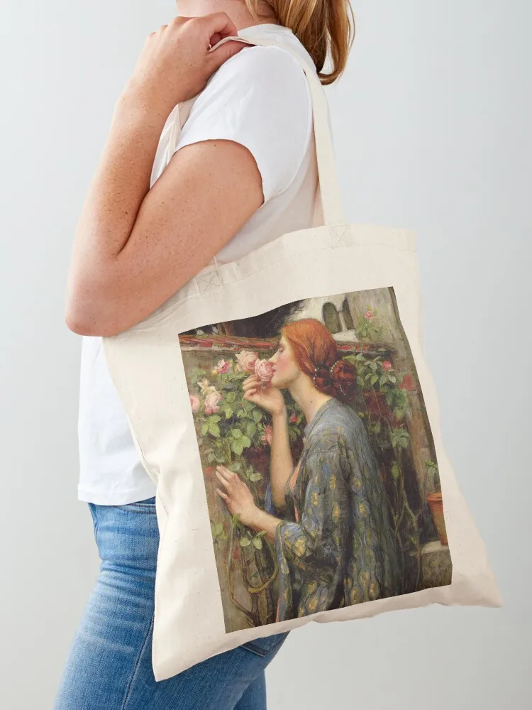 The Soul of the Rose - John William Waterhouse Tote Bag Lady bags canvas shopping bag Large bags for women Canvas Tote Bag