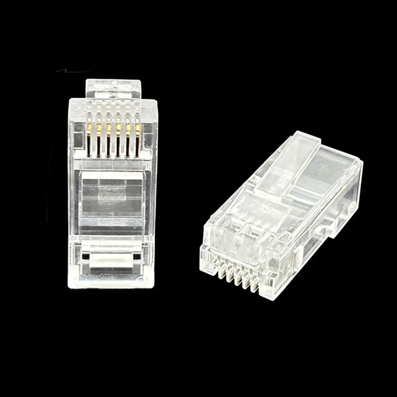 10PCS RJ12 extended non-shielded connector is 22.45mm in length. RJ25 telephone cable long version six-core connector