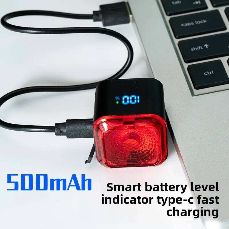 Smart Bicycle Tail Rear LightTail Taillight Bike LED Lights Auto Stop Brake Type-C Charge Ip55 Cycling Equipment Tail Light image 3