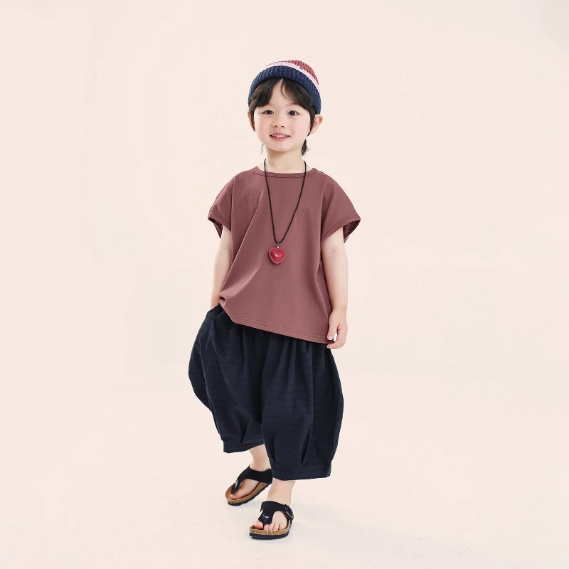 2026 Children's Summer Clothing New Bamboo Cotton Sleeveless Solid Color Soft Sticky Thin T-shirt Top