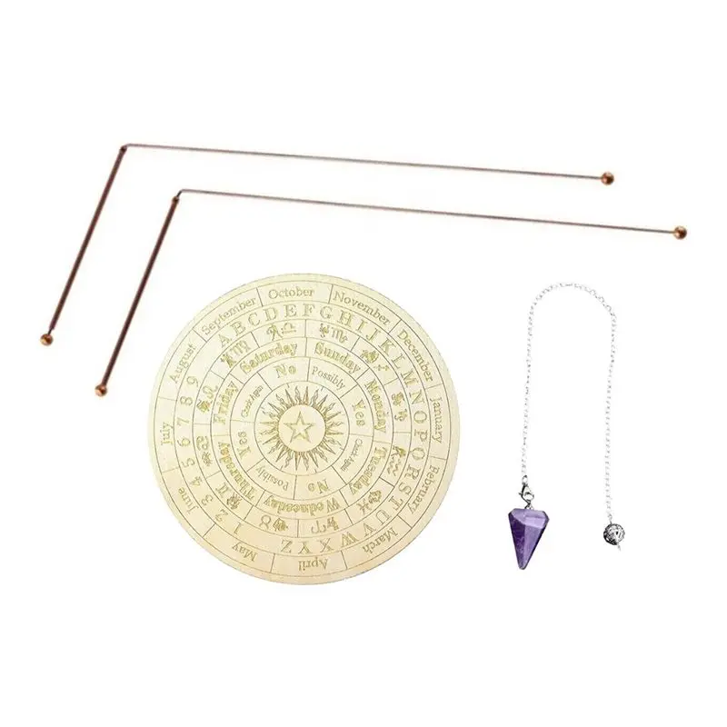 TFTP-Coppers Dowsing Rods Set With Divining Rods+Pendulums+Divination Mat For Energy Locating And Ghostly Hunting Storage Bag view 5