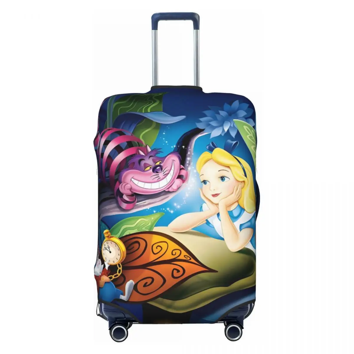 

Custom Cheshire Cat Luggage Cover Funny Alice In Wonderland Cartoon Suitcase Protector Covers Suit For 18-32 inch