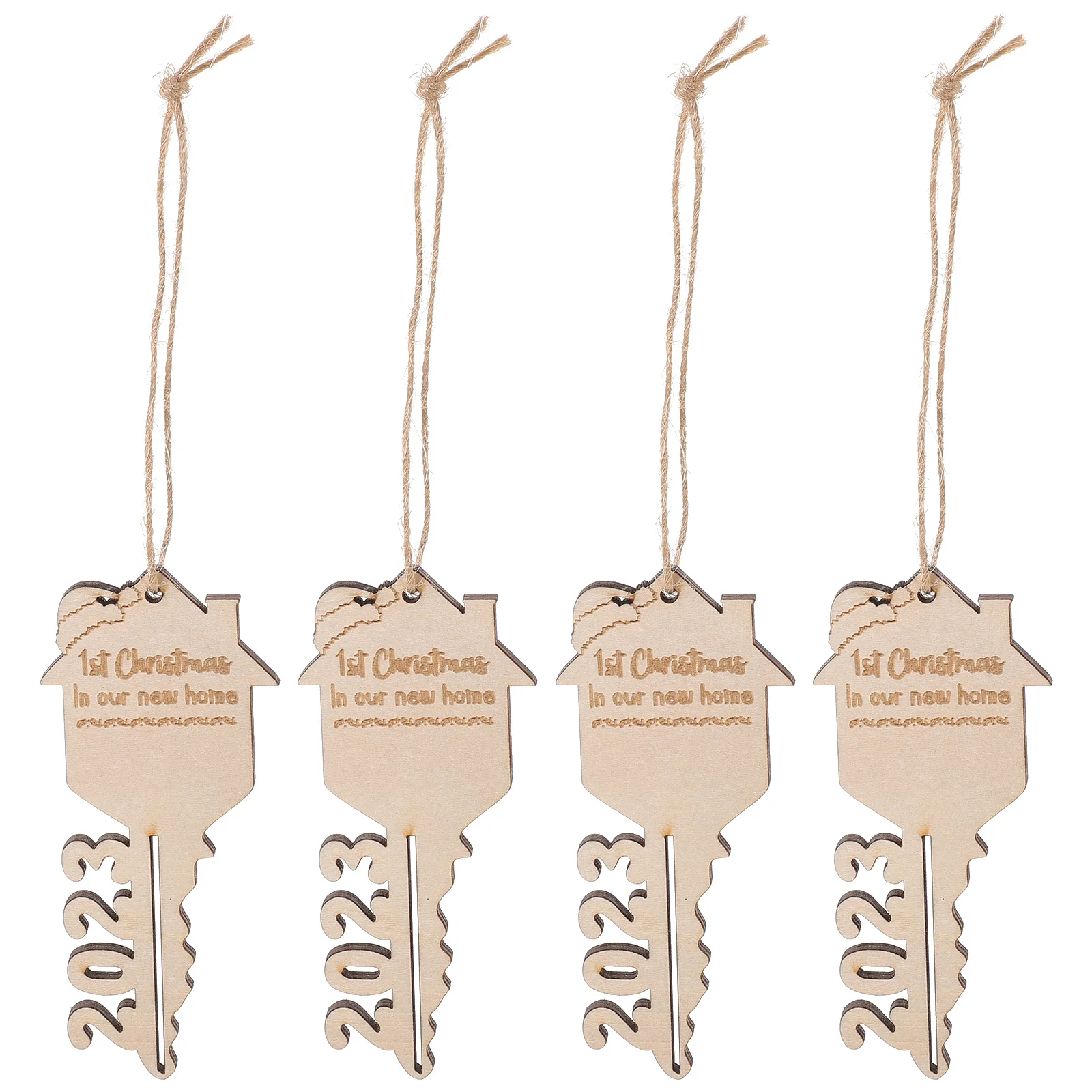 

4Pcs Xmas Pendant Wooden Christmas Tree Ornament Hanging Adorable Decor for Home Party Christmas Decoration